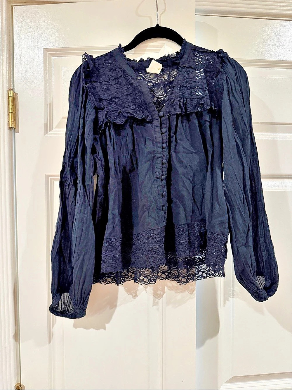 Akemi + Kin Black Lace Front Blouse